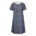 thumbnail image 5 of Pisexur Robe T-shirt Décontractée d'Été pour Femme, Col Rond, Manches Courtes, Style Bohème, Vacances, Fluide, Grande Taille, Robe Maxi, 5 of 5