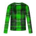 thumbnail image 5 of YOIAVAIOY T-Shirts à Carreaux pour Hommes T-Shirts Graphiques Stylés Manches Longues Col Rond Hauts Tee Chandails Légers Blouses Vert P, 5 of 5