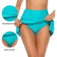 thumbnail image 3 of Women Swim Skirt Drawstrings Sides Swim Shorts Bathing Suit Skirted Swimsuit Bottom, 3 of 7