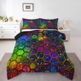 thumbnail image 1 of Erosebridal Colorful Starry Sky Bedding Twin Comforter Set, Neon Galaxy Down Comforter, Geometry Decor, Lightweight 2pcs, 1 of 7