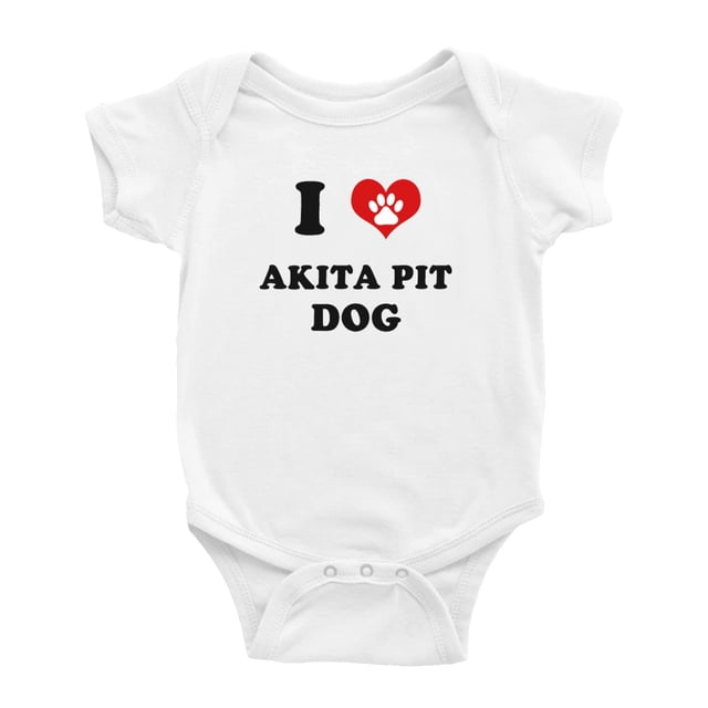 Je Cœur Akita Pit Dog Drôle Mignon Cache-Couches pour Bébé