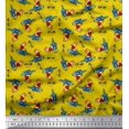 thumbnail image 1 of Soimoi Polyester Crepe Fabric Text,Rugby Ball & Bird Cartoon Decor Fabric Printed Yard 42 Inch Wide, 1 of 3