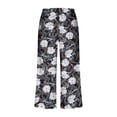 thumbnail image 4 of Mikilon Pyjama Décontracté pour Femmes, Ensemble de Sommeil, Imprimé Vintage, Manches Courtes, Pantalon Capri, 2 Pcs, Col Rond, Tenue de Détente Décontractée avec Poches, Ensemble 2 Pcs, Gris-A TP, 4 of 8