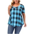 thumbnail image 1 of Pompotops Women's Fashion Plus Size Printed Round-neck Short Sleeve Loose T-shirt Tops, 1 of 9