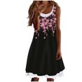 thumbnail image 2 of EGNMCR Robes d'Été Femmes Tendance Mode Femme Décontractée Sans Manches Imprimé Col Rond Faux Deux Pièces Gilet Robe Débardeur, 2 of 8