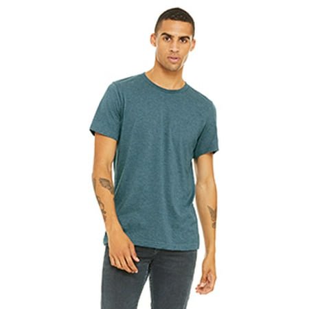 BELLA+CANVAS T-Shirt Jersey CVC pour Homme, TP, Bleu Sarcelle Foncé Chiné