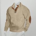 thumbnail image 4 of FAIWAD Mens Long Sleeve Pullover Tops Stand Collar Button Down Classic Color Block Plus Size Tops, 4 of 4