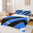 thumbnail image 1 of Erosebridal Abstract Geometry Lines Bed Sheets Set Full Size,Blue Black Aesthetic Art Bedding Sets Full Size,Geometric Pattern Bed Sheets Full,Microfiber Room Decoration,4pcs, 1 of 7