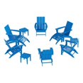thumbnail image 1 of Palms 12-Piece Modern Poly Folding Adirondack Chair with Ottoman and Side Table, 1 of 9