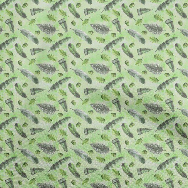 oneOone Viscose Chiffon Light Green Fabric Autumn Craft Projects Decor Fabric Printed By The Yard 42 Inch Wide