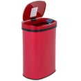 thumbnail image 1 of FDW 13 Gallon (50L) Automatic Sensor Garbage Can, Touchless Kitchen Trash Bin with Lid for Home Office & Bedroom, Stainless Steel, Red, 1 of 7