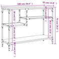 thumbnail image 4 of vidaXL Table Console avec Étagères Chêne Brun 100x35x75 cm, 4 of 5