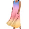 thumbnail image 1 of FAIWAD Robes d'Été Grande Taille pour Femmes 2024 Sans Manches Décontractées Robe Maxi Dégradé Boho Plage Robe Débardeur, 1 of 5
