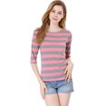 thumbnail image 2 of INSPIRE CHIC T-Shirt Décontracté Imprimé pour Femmes à Manches au Coude et Col Rond, 2 of 7