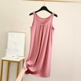 thumbnail image 3 of Wdfiry Nuisette pour Femmes en Modal Grande Taille Sans Manches Débardeur Robe de Nuit Couleur Unie Décontractée Froncée Longue Robe de Nuit Tenue d'Intérieur, 3 of 3