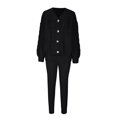 thumbnail image 4 of Besolor Womens 2 Piece Outfits Knit Sweater Sets Oversized Button down Cardigan and Slim Long Pants Matching Lounge Set, 4 of 5