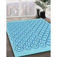 thumbnail image 3 of Ahgly Company Tapis d'Intérieur Lavable en Machine Carré Transitionnel Bleu Tron, 7 Pieds Carré, 3 of 7