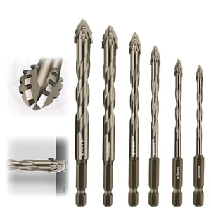 Nouveau set de perceuse excentrique à quatre brins de sciure excentriques, quatre lames de perçage excentrique dérapé, haute résistance quatre brines de forage excentrique sérré pour le ciment plastique Brick (4+5+6+8+10+12mm)