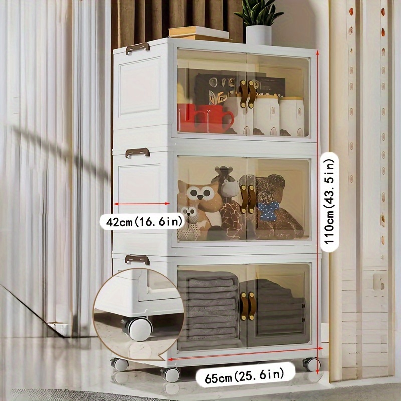 Double-layer Door Grocery Folding Storage Box, Home Bedroom Living Room