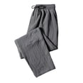 thumbnail image 1 of HAiming Mens Pants Straight Wide Leg Drawstring Elastic Waist Loose Lightweight Casual Comfy Trousers with Pockets, 1 of 3