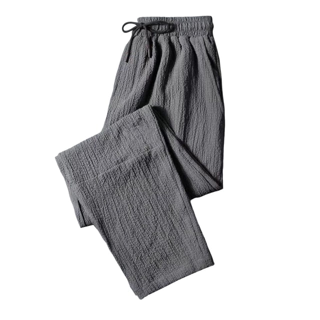 HAiming Mens Pants Straight Wide Leg Drawstring Elastic Waist Loose Lightweight Casual Comfy Trousers with Pockets