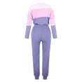 thumbnail image 4 of Yuyuzo Women's Fall 2 Piece Outfit Patchwork Color-Block Long Sleeve Tops and Cinch Bottom Pants Lounge Sets, 4 of 5