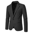 thumbnail image 1 of DPTALR Men Casual Solid One Button Blazer Turn-down Collar Suit Long Sleeves Jacket, 1 of 9