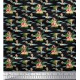 thumbnail image 3 of Soimoi Black Poly Georgette Fabric Palm Tree & Girl Beach Decor Fabric Printed Yard 52 Inch Wide, 3 of 5