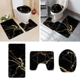thumbnail image 1 of Bathroom Accessories And Black And Gold 3-Piece Bath Rug Set Including Bath Mat And Toilet Lid Cover For Modern Bathroom, 1 of 6