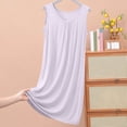 thumbnail image 2 of Diufon Robe de Pyjama pour Femme Été Mince Respirante Sans Manches Col Ras du Cou Chemises de Nuit Décontractées Amples Vêtements de Nuit pour la Maison, 2 of 6