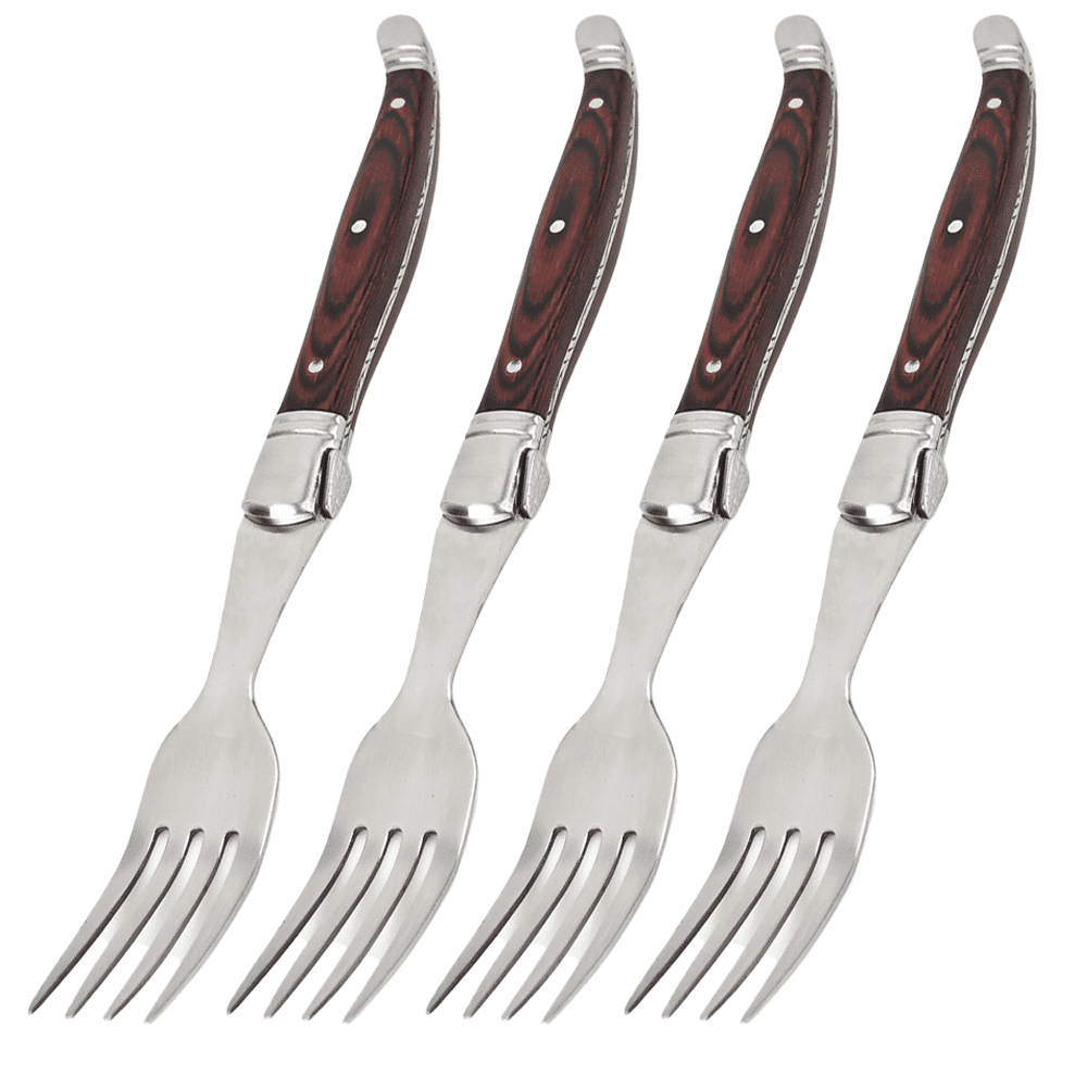 Steak Knives Set of 4,Black And Triple Rivet Fine-Edge Stainless Steel Sharp Blade Flatware Steak Knife Set,For Restaurant Tableware Kitchen Camping, Dishwasher Safe