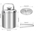 thumbnail image 2 of Seau à Glace, Seau à Glace en Acier Inoxydable Rond Petit Seau à Bière, Outils de Bar Pastille de Glace Support à Glace Seau à Champagne avec Poignée de Transport Portable Pince à Glace et Couvercle, 2 of 9