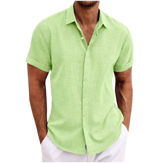 zanvin Hauts Chemise Décontractée pour Homme à Boutons, Été, Coupe Ajustée, Manches Courtes, Vert, G