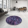 thumbnail image 4 of Ahgly Company Tapis d'Intérieur Lavables en Machine, Carrés d'Ardoise Bleue, 8' Carré, 4 of 7