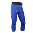 thumbnail image 1 of Men's Compression 3/4 Pants with Pockets,Workout Athletic Stretch Tights Leggings Athletic Base Layer, 1 of 3