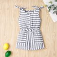 thumbnail image 2 of Combinaison Bébé Fille Sans Manches, Casual à Rayures Bowknot Ensemble Short Body, 2 of 5