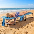 thumbnail image 3 of Costway Chaise Longue de Plage Extérieure Pliante avec Oreiller Bleu, 3 of 9
