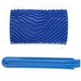 thumbnail image 3 of Blue Rubber Wood Grain Effect Paint Roller with Handle DIY Wall Decoration Tool, 3 of 9