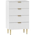 thumbnail image 1 of HOMCOM Commode à 4 Tiroirs pour Chambre Commode Poignées et Pieds Dorés, 1 of 10