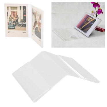 Fyydes Support de Cadre Photo en Acrylique Transparent Modèle V Autoportant pour Portrait pour Instax Mini 3 Pouces, Cadre Photo en Acrylique Transparent Modèle V, Cadres de Mini Films