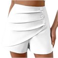 thumbnail image 1 of Timegard Shorts for Women High Waist Ruched Button Comfy Solid Color Casual Shorts Summer Fashion, 1 of 4