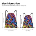 thumbnail image 2 of Xecao Vintage Audio Cassettes Pattern Sports Drawstring Backpack - String Swim Gym Bag with Wet Proof Pocket for Women&Men-Medium, 2 of 6