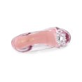 thumbnail image 4 of BLISSFUL STEP Edition Women's Flower Rhinestone Slingback Clear Mid Heel Slip On Sandals Pink 8, 4 of 8