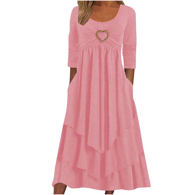 Pompotops Mode Femmes Aguichant Manches Trois Quarts Dos Nu Dentelle Patchwork Robe de Soirée Longue en Solde