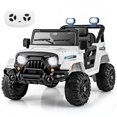 thumbnail image 1 of Gymax 12V Kids Ride on Truck Car w/Remote Control Threaded Wheels 3 Speeds LED Lights White, 1 of 10
