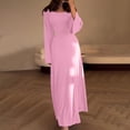 thumbnail image 2 of Yuyuzo Robes de Printemps pour Femmes 2025 Robe Chandail à Manches Longues à Col Ras du Cou Robe en Tricot Côtelé Fluide Coupe Évasée Robes Maxi, 2 of 5