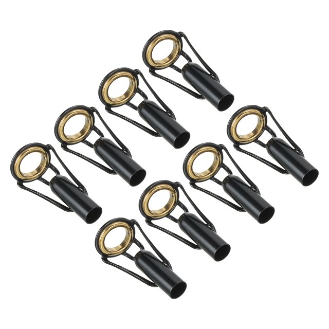 Unique Bargains Trousse de Réparation d'Embout de Canne à Pêche en Acier Inoxydable 5,0 mm, Guide d'Anneau de Canne de Remplacement, Doré, Lot de 8