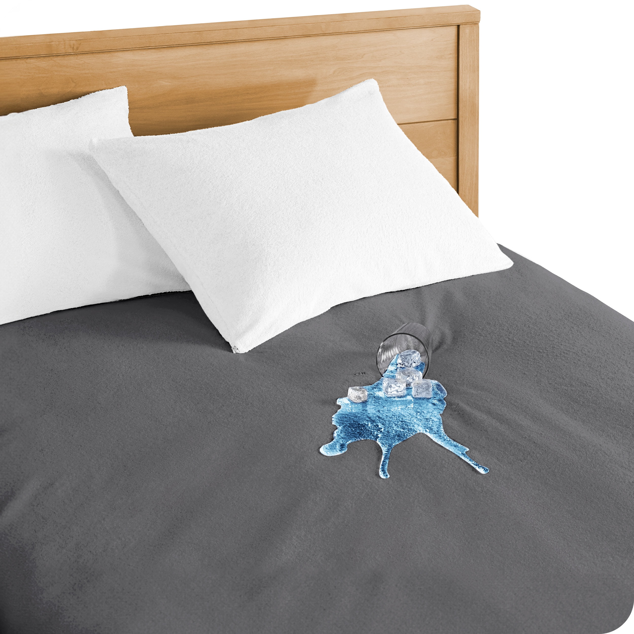 Bare Home Protège-Matelas - Imperméable - Sans Vinyle - Hypoallergénique - Grand Lit, Gris