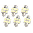 thumbnail image 1 of Unique Bargains 6Pcs 31mm 5050 SMD 6 LED White Festoon Dome Map Reading Light 3175 3021 Internal, 1 of 2