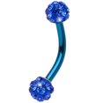 thumbnail image 1 of Anodized Titanium Curved Barbell 16G Eyebrow Ring with Ferido Ball Ends, 1 of 15